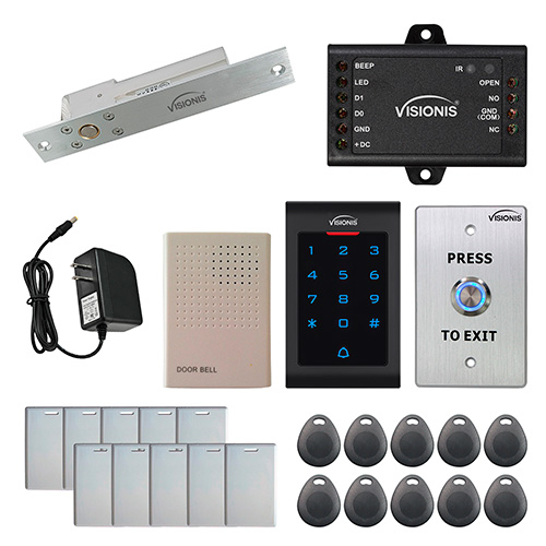 Visionis FPC-5541 One Door Access Control 1,700lbs Electric Drop Bolt Fail Safe VIS-3002 Indoor use only Keypad / Reader Standalone