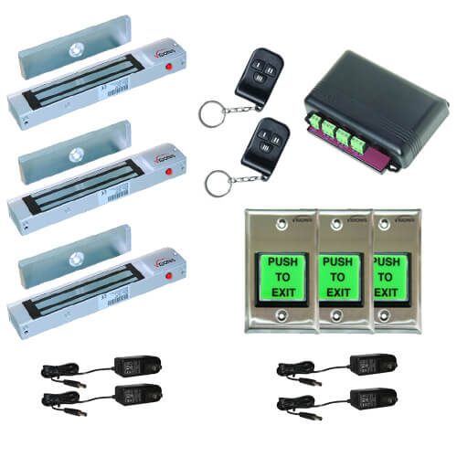 FPC-5010 3 door Access Control outswinging door 300lbs Electromagnetic lock kit 