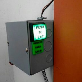 VIS-7000 Exit Button Installed