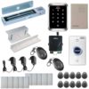 Visionis FPC-5292 One door Access Control In swinging door 600lbs maglock with VIS-3000 Outdoor weather proof Keypad / Reader no software EM Card Compatible 2000 users wireless receiver with PIR kit