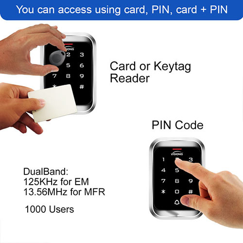 1K User EM 125Khz extendable data backupable Pin code standalone access control 