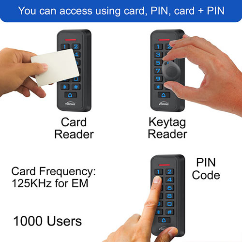 VIS-3008 Card reader, keypad, keyfob or keytag reader