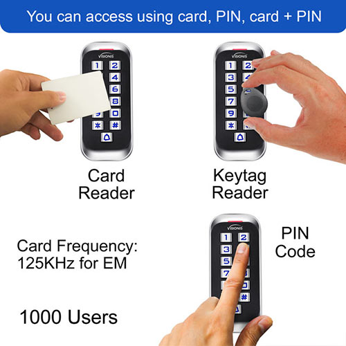 VIS-3005 Card reader, keypad, keyfob or keytag reader