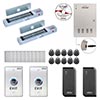 FPC-6131 2 Door Access Control Out Swing Door 300lbs Mag Lock Time Attendance, Indoor/Outdoor Card Reader, Software Included, 10000 Users Kit
