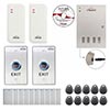 Visionis FPC-6476 Two Door Access Control Time Attendance TCP/IP Wiegand Controller Box with Power Supply Included White Indoor/Outdoor Card Reader Computer Based Software Included EM TK4100 Card Compatible 10,000 Users Wireless Doorbell Kit