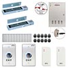 FPC-6479 2 Door Access Control for Out Swing Door Electric 600lbs MagLock Time Attendance TCP/IP Wiegand Controller Box, Power Supply Included, Indoor/Outdoor Card Reader, Software Included EM TK4100 Card Compatible 10000 Users Wireless Doorbell Kit