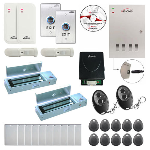 FPC-6499 Two Door Access Control for Out Swing Door Electric 1200lbs MagLock Time Attendance TCP/IP Controller Box, Indoor/Outdoor Card Reader