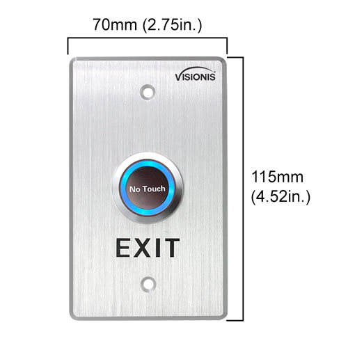 VIS-7013 stainless steel no touch request to exit button