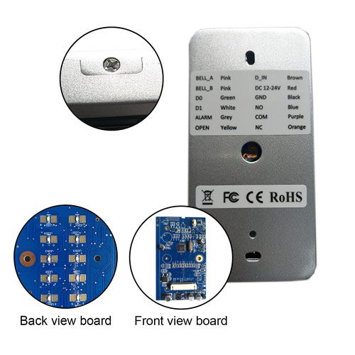 VIS-3023 keypad card reader rear view