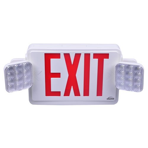 VIS-ESRWEL Red Combo Exit Sign + Emergency Light