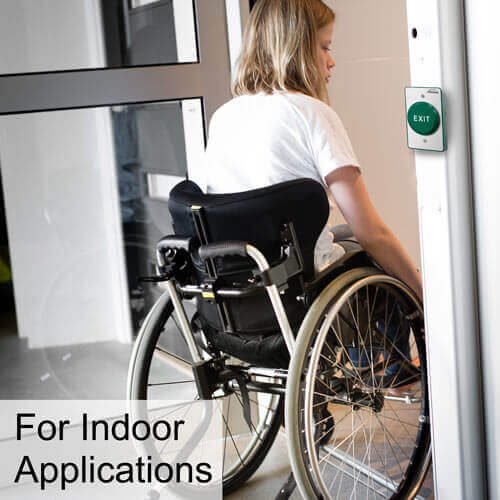VIS-7035 - Indoor Big Round Green Handicap Request to Push to Exit Button for Door Access Control
