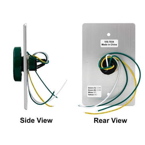 VIS-7034 - Indoor Big Round Green Request to Push to Exit Button for Door Access Control with NC COM and NO Outputs