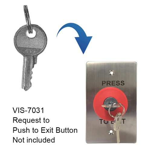 VIS-7031-SK – Spare Key for VIS-7031 Red Push to Exit Button