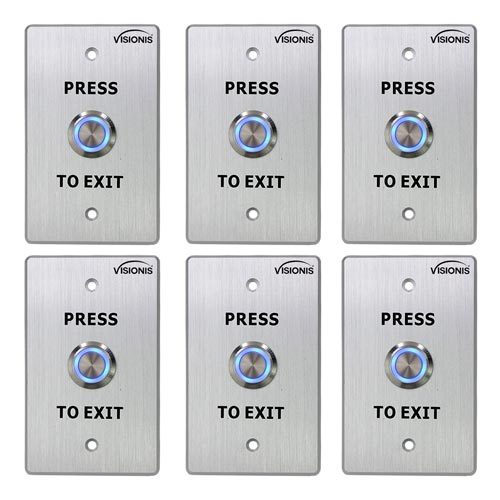 FPC-7498 - Pack 6 Door Bell Type Push to Exit Button for Door Access Control