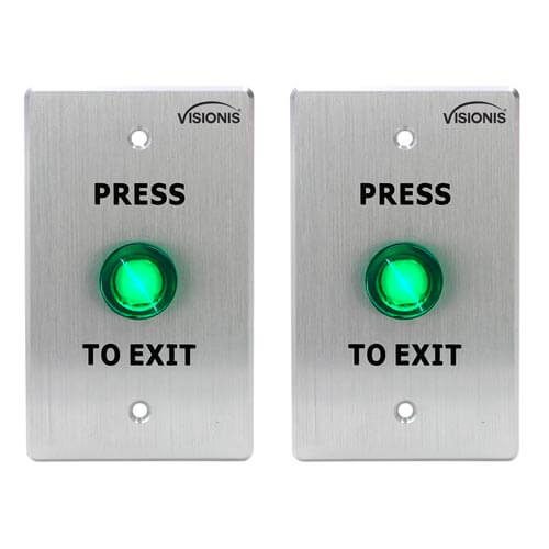 FPC-7506 Pack 2 Small Green Request to Push to Exit Button