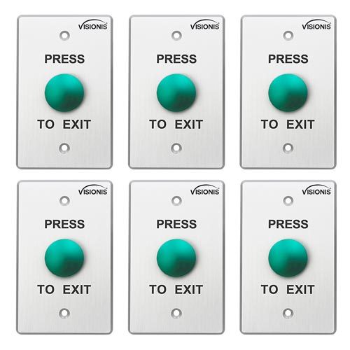 FPC-7528 Pack 6 Indoor Round Sturdy Stainless Steel Push to Exit Button