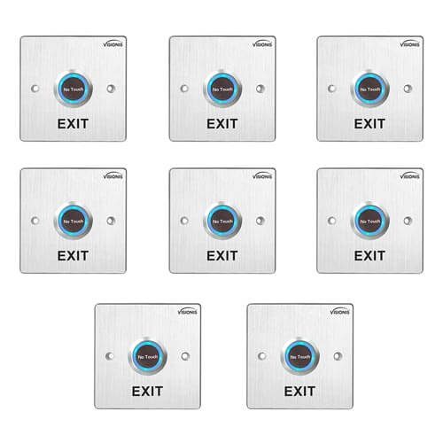 FPC-7544 Pack 8 Indoor Stainless Steel No Touch Request to Exit Button with Time Delay