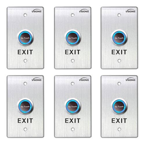 FPC-7548 Pack 6 Indoor Stainless Steel No Touch Request to Exit Button with Time Delay