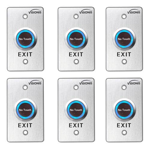 FPC-7568 Pack 6 Indoor Stainless Steel No Touch Infrared Request to Exit Button with Time Delay