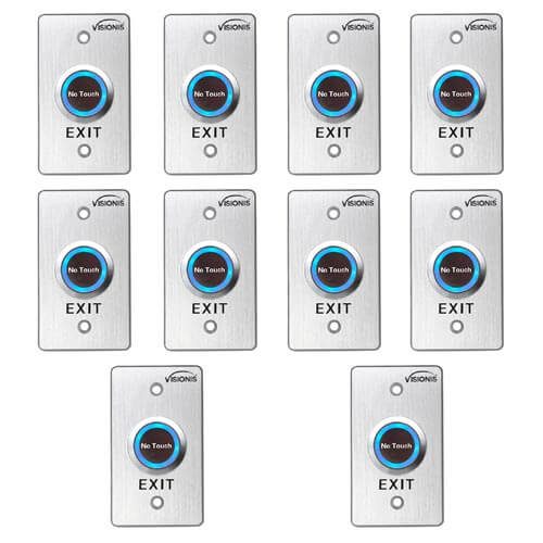 FPC-7570 Pack 10 Indoor Stainless Steel No Touch Infrared Request to Exit Button with Time Delay