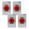 FPC-7572 - Pack 4 Exit Buttons Indoor Big Red with Cylinder Key Request to Push to Exit Button for Door Access Control