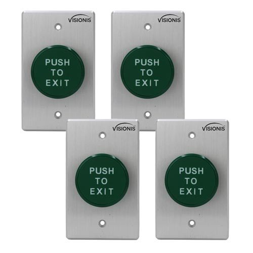 FPC-7587 – 4 Pack Indoor Big Round Green Request to Push to Exit Button