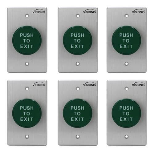 FPC-7588 – 6 Pack Indoor Big Round Green Request to Push to Exit Button