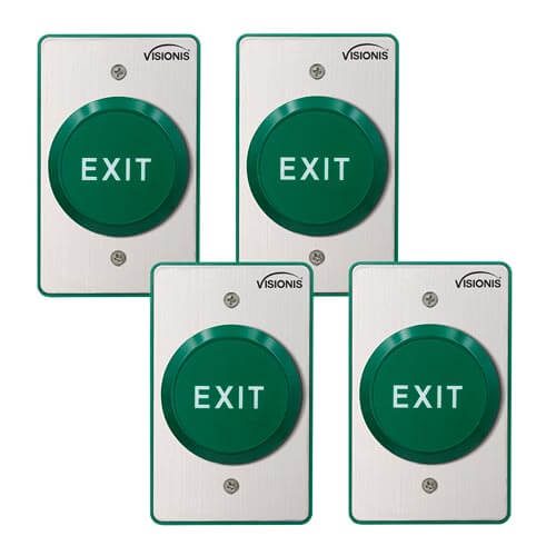 FPC-7592 – 4 Pack Indoor Big Round Green Handicap Request to Push to Exit Button