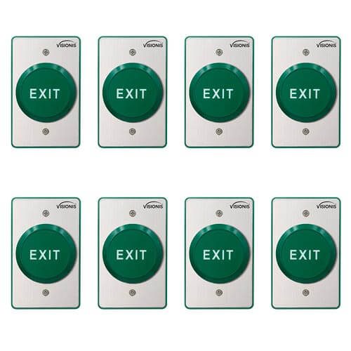 FPC-7594 – 8 Pack Indoor Big Round Green Handicap Request to Push to Exit Button