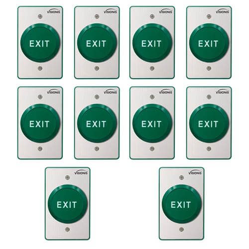 FPC-7595 – 10 Pack Indoor Big Round Green Handicap Request to Push to Exit Button
