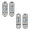 FPC-7597 - 4 Pack Indoor + Outdoor Weather and Waterproof Rated IP65 Stainless Steel Door Bell Type Round Request to Exit Button