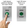 Indoor Small Green Request to Push to Exit Button for Door Access Control with LED Light NC COM and NO Outputs