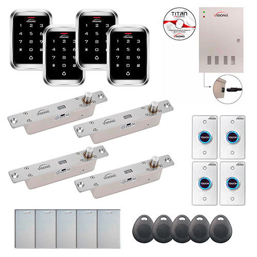 Four Doors Professional Access Control Electric Drop Bolt Fail Secure Time Attendance TCP/IP Wiegand Controller Box FPC-7993