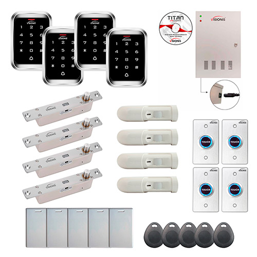 Four Doors Professional Access Control Electric Drop Bolt Fail Secure Time Attendance TCP/IP Wiegand Controller Box FPC-7995