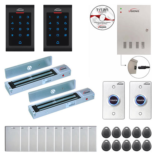2 Doors Access Control Outswinging Door 600lbs Mag Lock Time Attendance TCP/IP Wiegand Controller Box FPC-8022