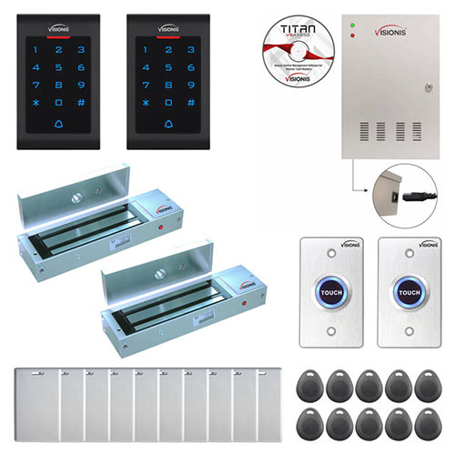 2 Doors Access Control Outswinging Door 1200lbs Maglock Time Attendance TCP/IP Wiegand Controller Box FPC-8023