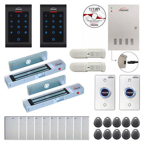 Two Doors Access Control Electromagnetic Lock for Outswinging Door 300lbs TCP/IP Wiegand Controller Box FPC-8027