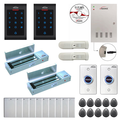 Two Doors Access Control Electromagnetic Lock for Outswinging Door 1200lbs TCP/IP Wiegand Controller Box FPC-8029