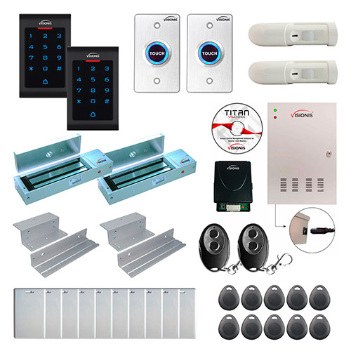2 Doors Access Control Electromagnetic Lock for Inswinging Door 1200lbs TCP/IP Wiegand Controller Box FPC-8038