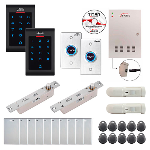 Two Doors Access Control Electric Drop Bolt Fail Secure Time Attendance TCP/IP Wiegand Controller Box FPC-8041
