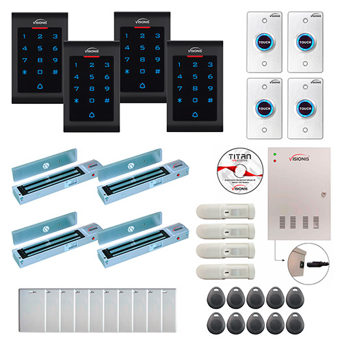 Four Doors Access Control Electromagnetic Lock for Outswinging Door 600lbs TCP/IP Wiegand Controller Box FPC-8052