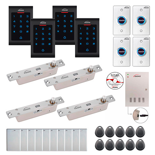 Four Doors Access Control Electric Drop Bolt Fail Secure Time Attendance TCP/IP Wiegand Controller Box FPC-8057