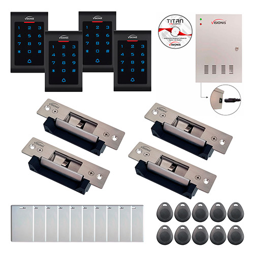 Four Doors Access Control Electric Strike Fail Safe / Fail Secure Time Attendance TCP/IP Wiegand Controller Box FPC-8058