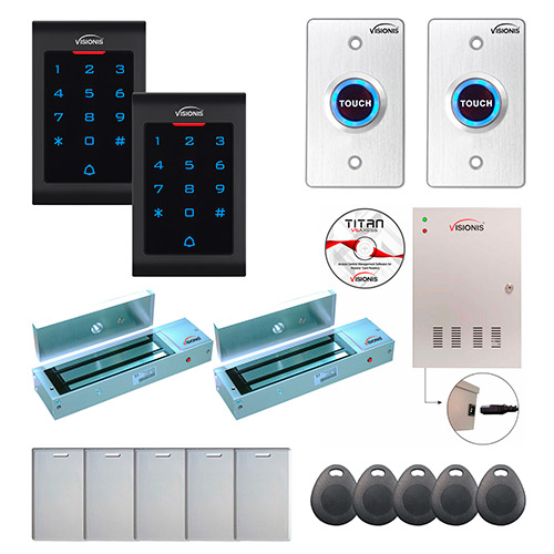 Two Doors Professional Access Control for Outswing Door Electromagnetic Lock 1200lbs Time Attendance