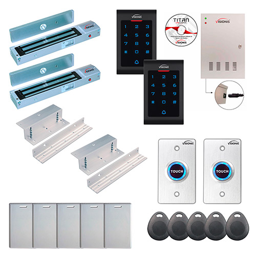Two Doors Professional Access Control for Inswing Door Electromagnetic Lock 600lbs Time Attendance