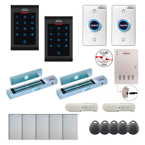2 Doors Professional Access Control for Outswing Door Electromagnetic Lock 300lbs Time Attendance