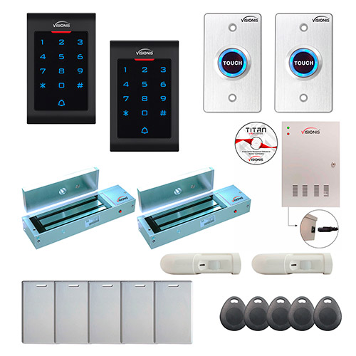 2 Doors Professional Access Control for Outswing Door Electromagnetic Lock 1200lbs Time Attendance