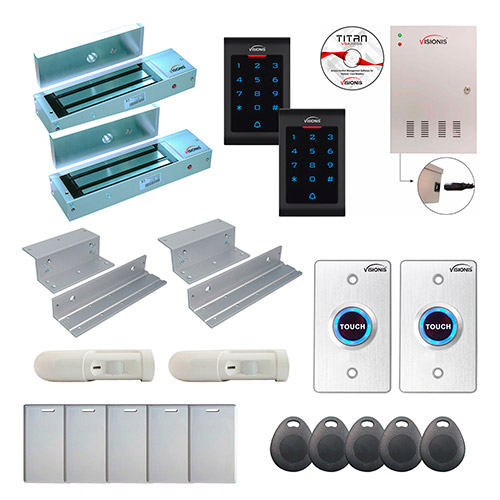 2 Doors Professional Access Control for Inswing Door Electromagnetic Lock 1200lbs Time Attendance