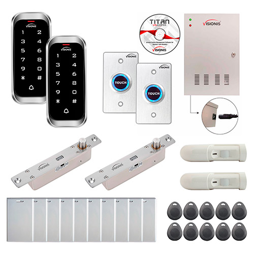 Two Doors Access Control Electric Drop Bolt Fail Secure Time Attendance TCP/IP Wiegand Controller Box
