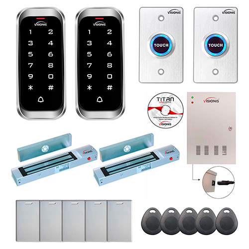 Two Doors Professional Access Control for Outswing Door Electric Lock 300lb Time Attendance